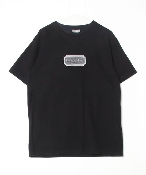 未使用レベル★DIOR HOMME ロゴ刺繍　Tシャツ　コットン　メンズ　M Dior HOMME 「Dior homme」 Christian Couture 半袖Tシャツ L ブラック