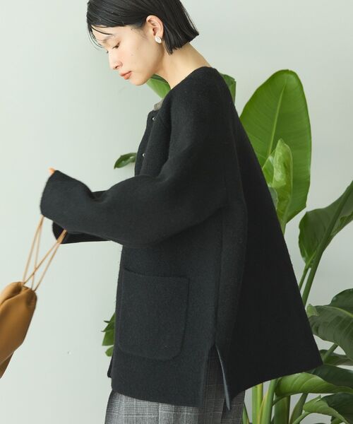 「AMERICAN HOLIC」 ニットカーディガン L 杢グレー レディース_画像3