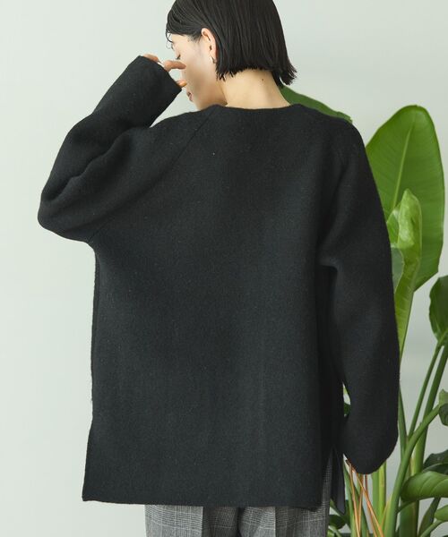 「AMERICAN HOLIC」 ニットカーディガン L 杢グレー レディース_画像4