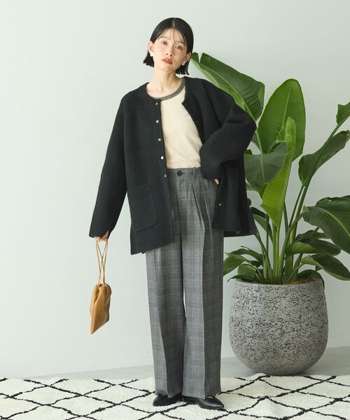 「AMERICAN HOLIC」 ニットカーディガン L 杢グレー レディース_画像5