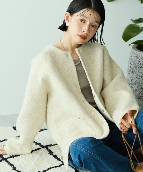 「AMERICAN HOLIC」 ニットカーディガン L 杢グレー レディース_画像9