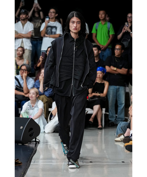 yoshiokubo ワイドパンツ ブラック　サイズ2 yoshiokubo GROUNDFLOOR パンツ yoshiokubo ヨシオクボ / NEW TWILL