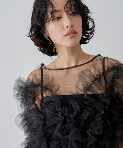 NOGLE 「NOGLE/ノグル」シアーチュールフリルボリュームトップス 