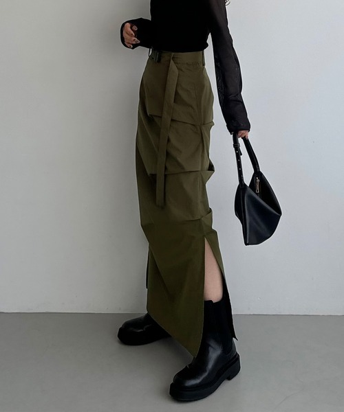 「callautia」 スカート SMALL カーキ レディース_画像8