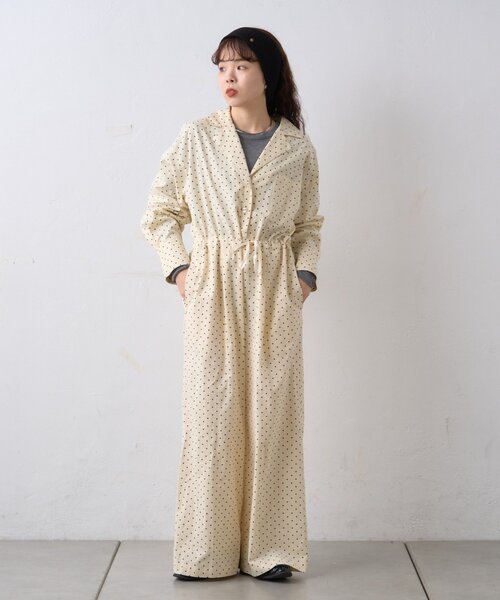 WILLOW サロペット オーバーオール 「willow」ドットストライプ