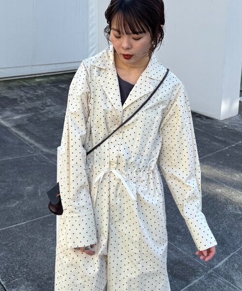 WILLOW サロペット オーバーオール 「willow」ドットストライプ