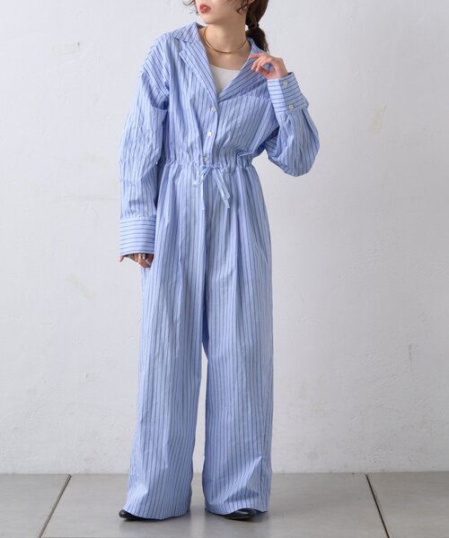 サロペット・オーバーオール・オールインワン loin. long sleeve all in one WILLOW サロペット オーバーオール 「willow」ドットストライプ