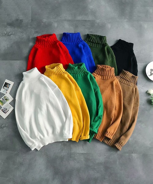 「BENDER TOKYO」 タートルネックニット X-LARGE レッド メンズ_画像2