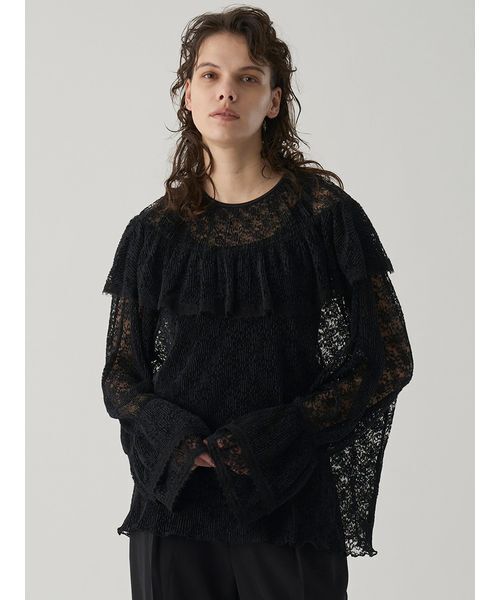 レディース　ブラウス Henon. ブラウス シャツ SHEER PLEATS TOPS レディース : ZOZOTOWN