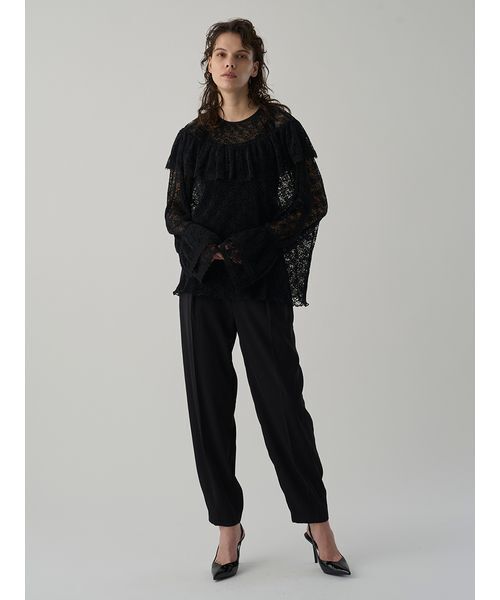Henon. ブラウス シャツ SHEER PLEATS TOPS レディース : ZOZOTOWN