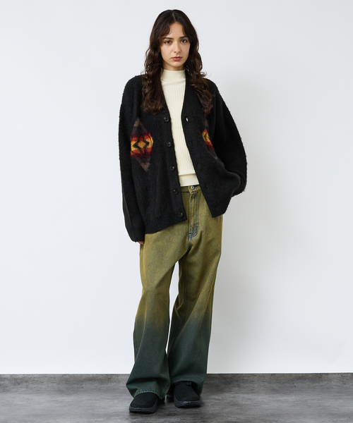 PENDLETON」 ニットカーディガン M アイボリー メンズ PENDLETON Crew 