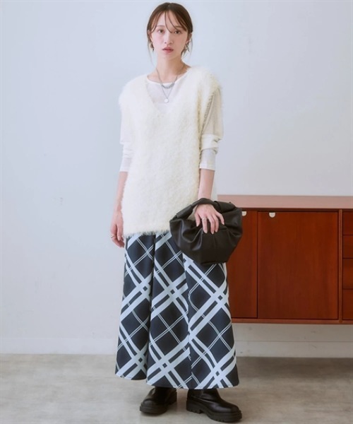 「nissen」 ニットベスト M アイボリー レディース_画像8