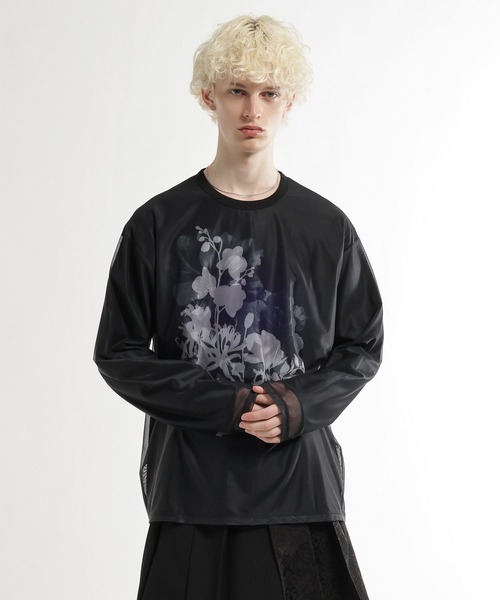 HARE（ハレ） tシャツ シアーレイヤードプリントカット(HARE) メンズ 