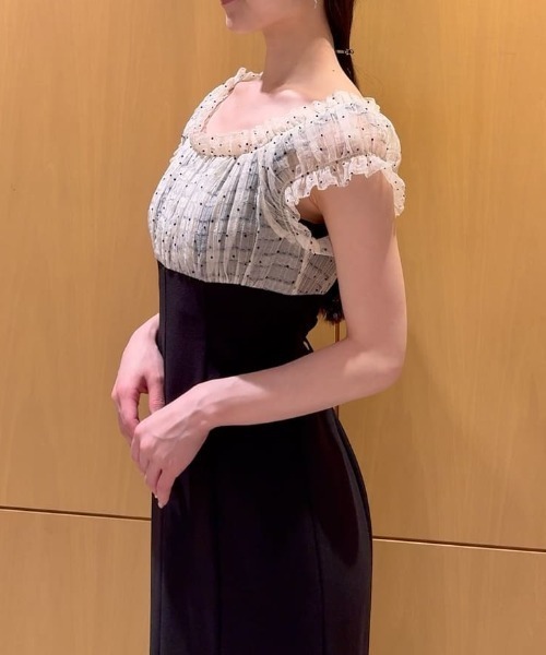 SNIDEL（スナイデル） ワンピース シアーギャザードッキングワンピース