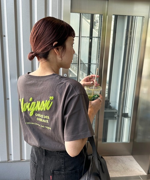 「DISCOAT」 半袖Tシャツ FREE ライトベージュ レディース_画像3