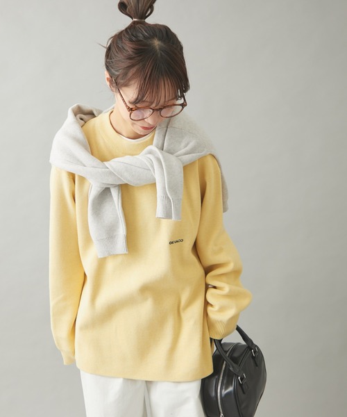 「GEVACO」 長袖ニット LARGE アイボリー レディース_画像2