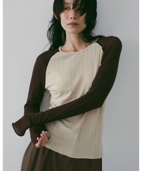 anuke（アンヌーク） tシャツ Sheer Raglan T-Shirts レディース