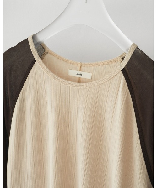 anuke（アンヌーク） tシャツ Sheer Raglan T-Shirts レディース