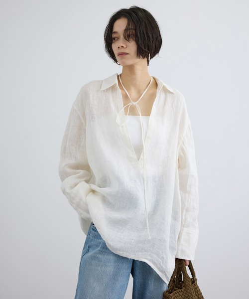 SALON adam et rope'（サロン アダム エ ロペ） リネンシャツ ブラウス
