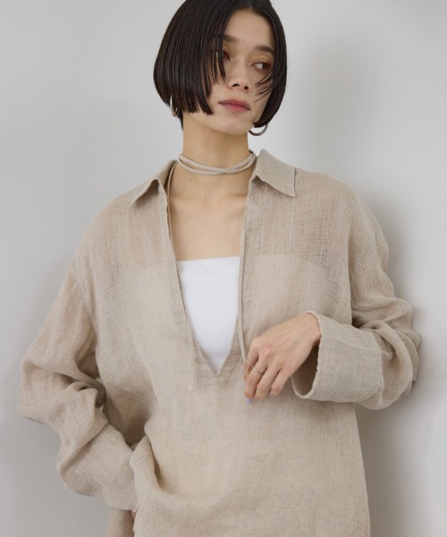 SALON adam et rope'（サロン アダム エ ロペ） リネンシャツ ブラウス