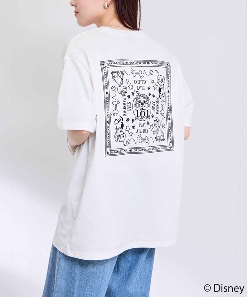 tシャツ キャラクター 線画 ワンポイント刺繍 バックデザイン クルー