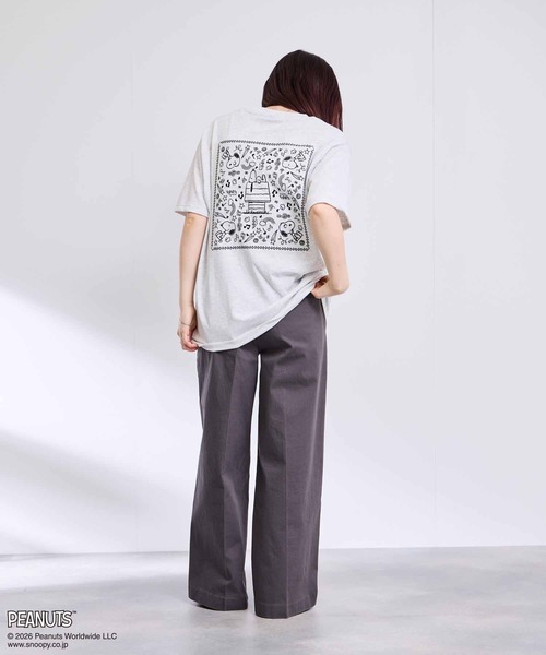 キャラクターTシャツ・パンツセット tシャツ キャラクター 線画 ワンポイント刺繍 バックデザイン クルー