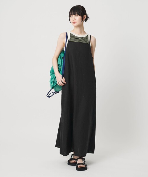 BEAUTY＆YOUTH UNITED ARROWS ワンピース 夏 麻ブレンド ドット キャミ 