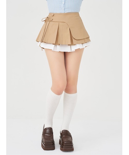 Darich（ダーリッチ） スカート ダブルレイヤードプリーツミニスカート
