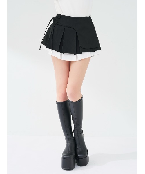 Darich（ダーリッチ） スカート ダブルレイヤードプリーツミニスカート
