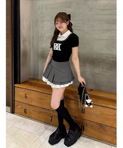 Darich（ダーリッチ） スカート ダブルレイヤードプリーツミニスカート
