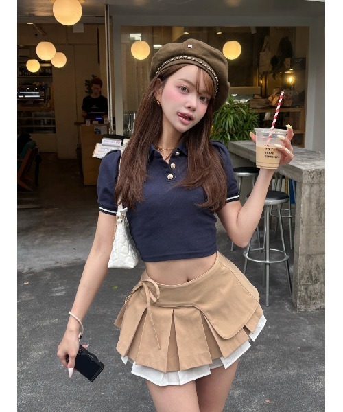 Darich（ダーリッチ） スカート ダブルレイヤードプリーツミニスカート