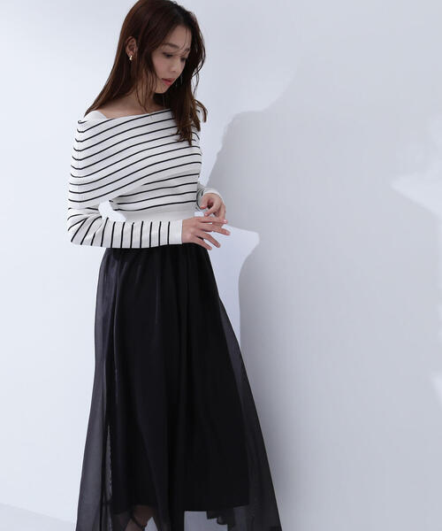 「NATURAL BEAUTY BASIC」 ドッキングワンピース MEDIUM ブルー系その他 レディースの画像