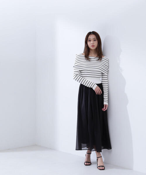 「NATURAL BEAUTY BASIC」 ドッキングワンピース MEDIUM ブルー系その他 レディースの画像