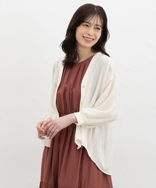 Honeys（ハニーズ） ブラウス シャツ 8分袖シャツカーディガン