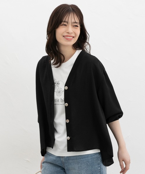 Honeys（ハニーズ） ブラウス シャツ 8分袖シャツカーディガン