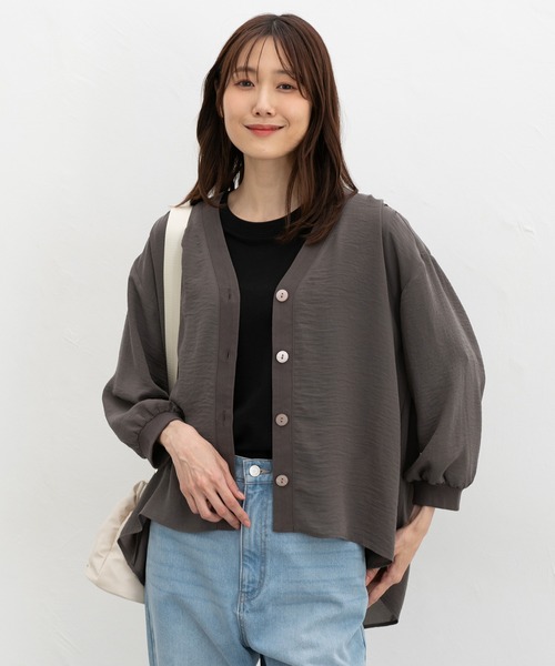 Honeys（ハニーズ） ブラウス シャツ 8分袖シャツカーディガン