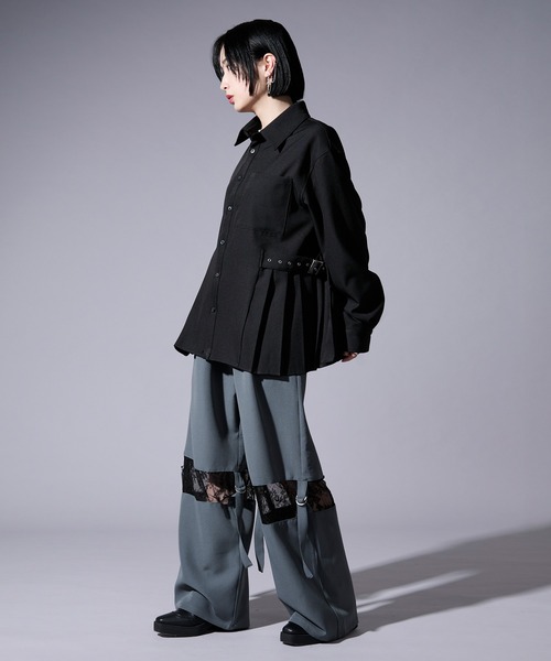 「Ellno Loset」 長袖シャツ MEDIUM ブラック メンズ_画像5