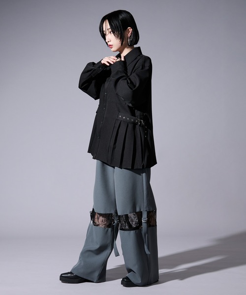 「Ellno Loset」 長袖シャツ MEDIUM ブラック メンズ_画像7