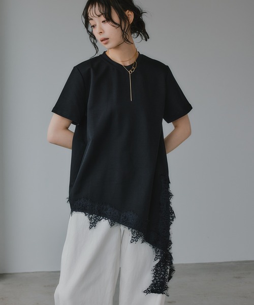 210nouve（トゥージュヌーヴ） tシャツ 裾 レース ドッキング