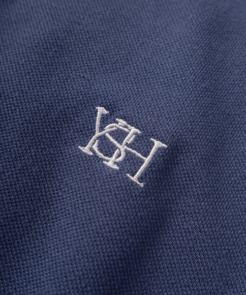ポロシャツ 「71」ワンポイント刺繍 ボーダー 襟ライン ドライ 吸水速