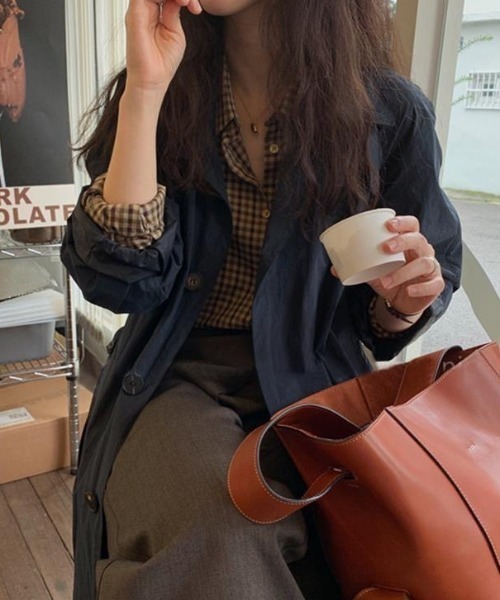 「cammie」 長袖シャツ MEDIUM ブラウン レディース_画像8