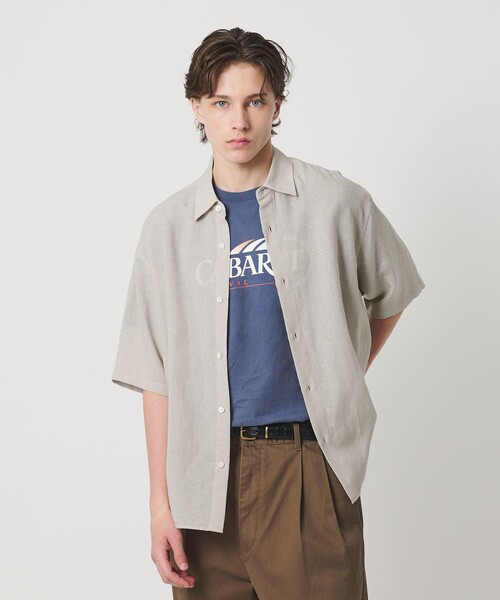 【未使用】半袖リネンシャツ UNITED ARROWS BEAUTY＆YOUTH UNITED ARROWS シャツ 半袖 ツイスト リネンブレンド