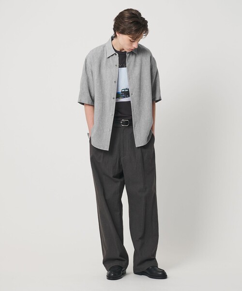 BEAUTY＆YOUTH UNITED ARROWS シャツ 半袖 ツイスト リネンブレンド