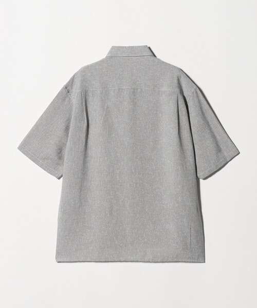 【美品】entwa エントワ リネン100% 半袖シャツ チャコールグレー F BEAUTY＆YOUTH UNITED ARROWS シャツ 半袖 ツイスト リネンブレンド