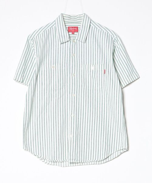Supreme’Stripe Denim S/S Shirt’ストライプ デニム Supreme（シュプリーム） Stripe Denim S/S Shirt S グリーン メンズ