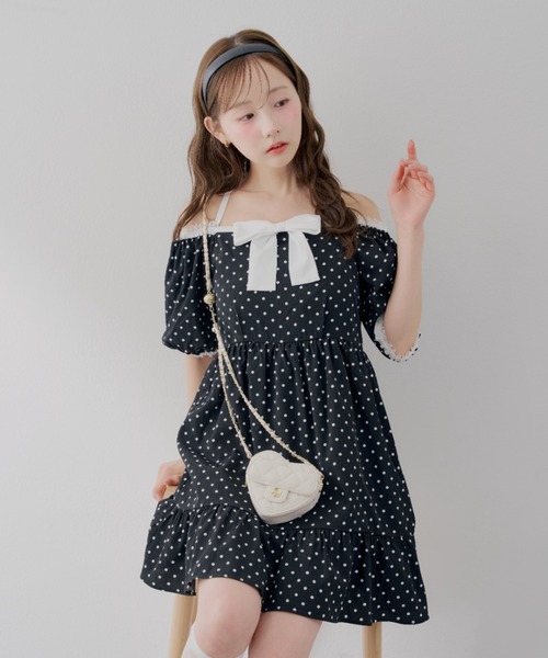NICE CLAUP 半袖 ミニワンピ ドット 値下げ中 continuer de NICE CLAUP ワンピース 半袖 ときめきを詰め込んだ、主役