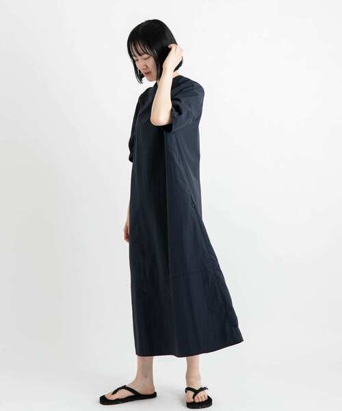 「EKAL」 7分袖ワンピース ONE グレー レディース_画像4