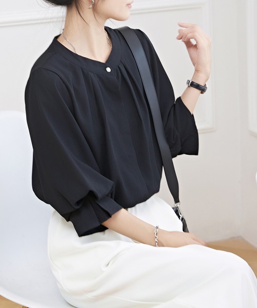「Lace Ladies」 7分袖ブラウス FREE ネイビー レディース_画像5
