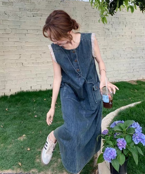FAVORITO ワンピース デニムノースリーブワンピース : ZOZOTOWN Yahoo