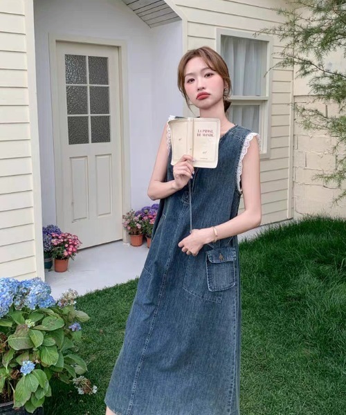 FAVORITO ワンピース デニムノースリーブワンピース : ZOZOTOWN Yahoo